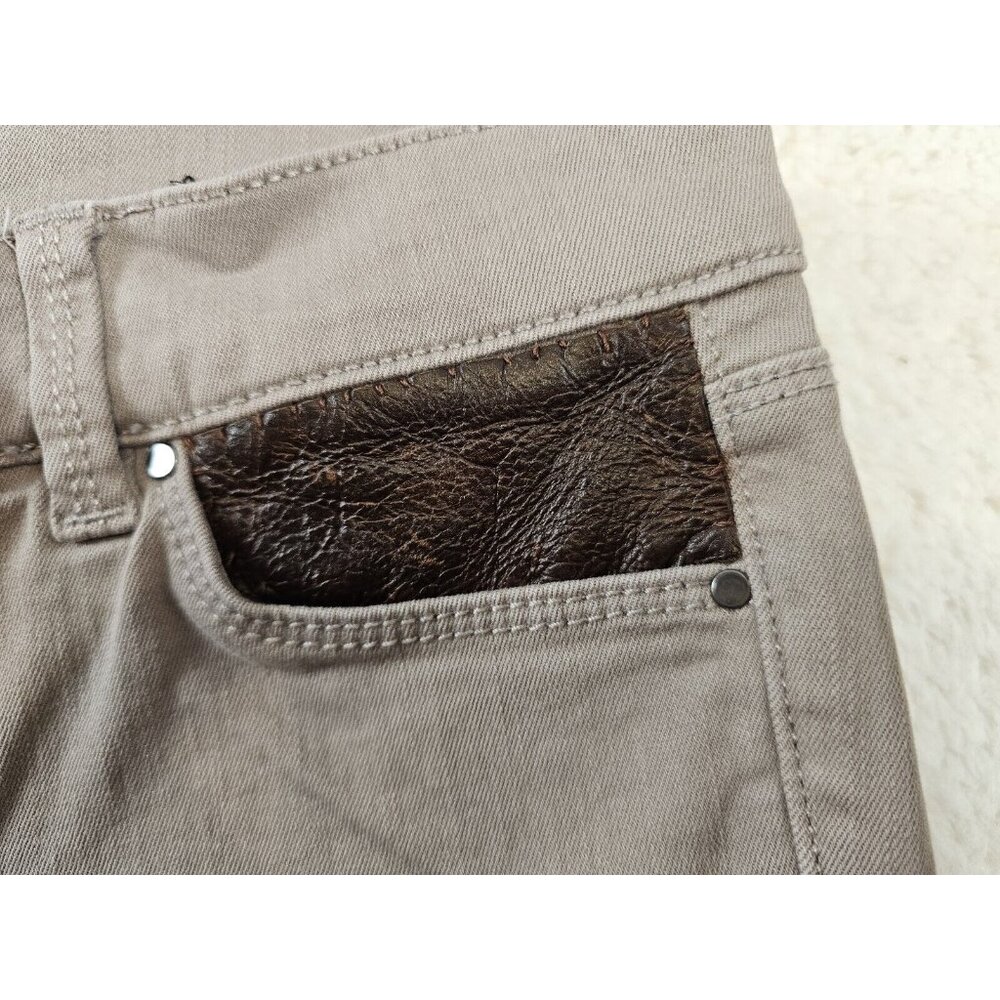 Ann Taylor Jeans Women's 4 Petite Tan The Skinny Modern Fit Faux‎ Leather Pocket - Picture 12 of 16
